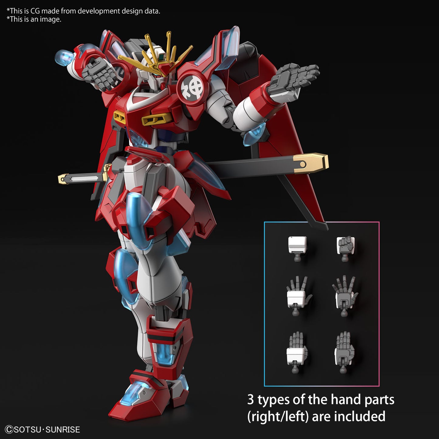 BAS2654116 Bandai HG 1/144 Shin Burning Gundam Model Kit 4573102657121