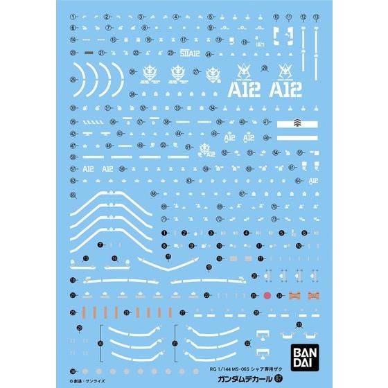Bandai RG 1/144 GD-87 RG MS-06S Zaku II Water Slide Decal