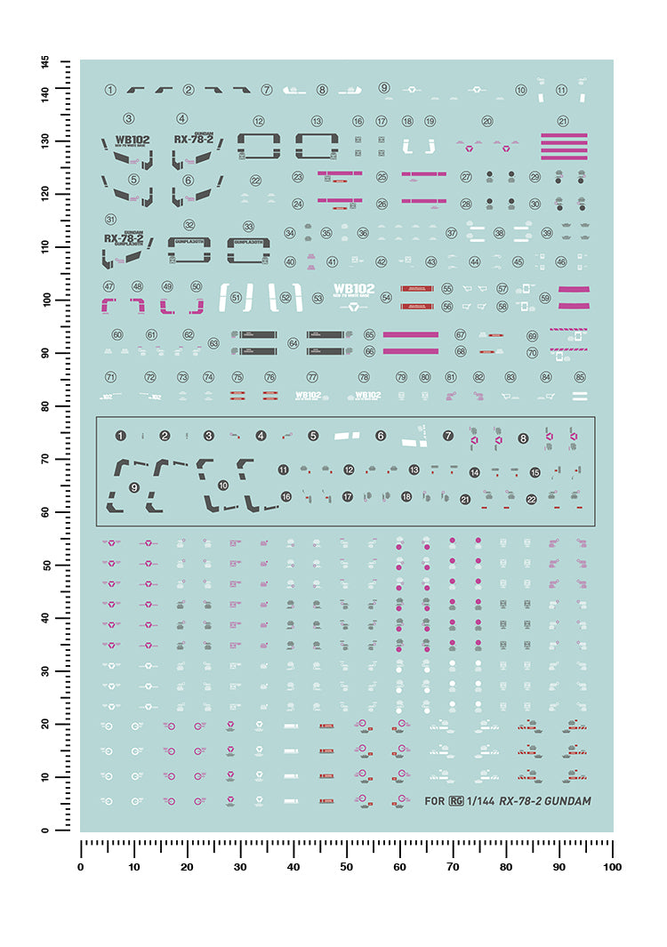 Artisan's Club RG RX-78-2 Gundam Water Slide Decal