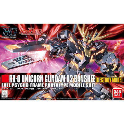 2128374 5057983 Bandai HGUC #134 1/144 RX-0 Unicorn Gundam 02 Banshee (Destroy Mode) Model Kit 4573102579836