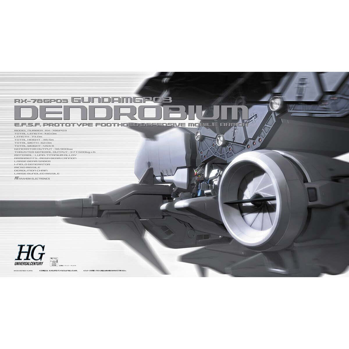 Bandai HGUC 1/144 RX-78GP03 Gundam GP03 Dendrobium Model Kit